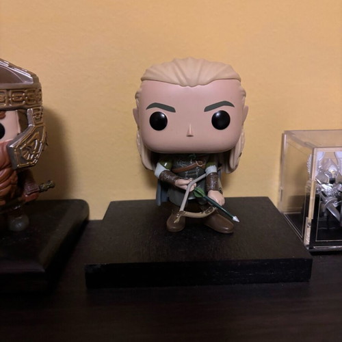 Funko Pop figures set with handmade wooden bases like new