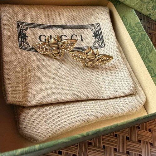 Gucci Bee earrings new with crystals and faux pearls