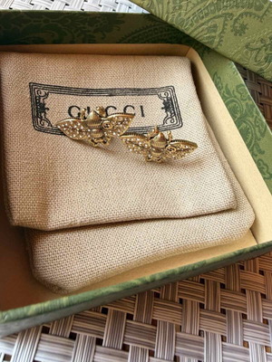 Gucci Bee earrings new with crystals and faux pearls