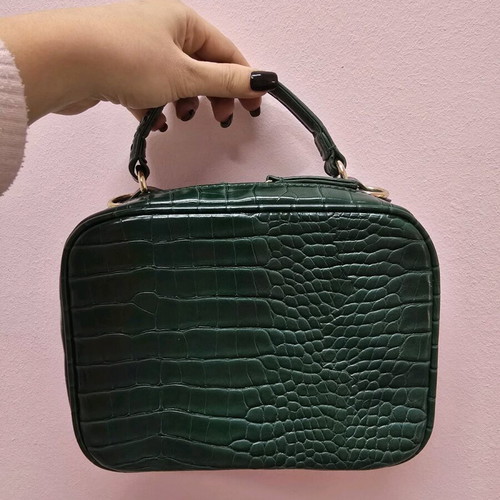 Zara green bag new with croc pattern