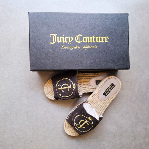 Juicy Couture espadrilles used, black with gold logo, size 38