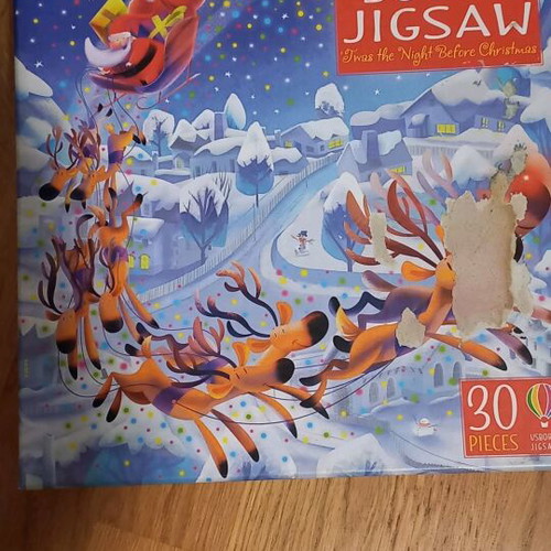 Christmas puzzle 30 pieces like new with book