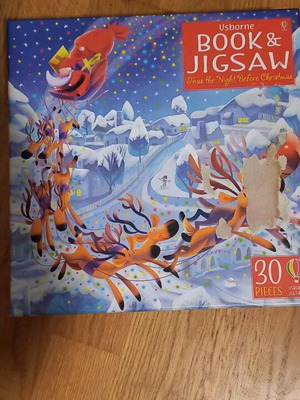 Christmas puzzle 30 pieces like new with book
