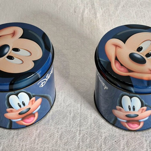 Disney metal storage boxes used, set of 2