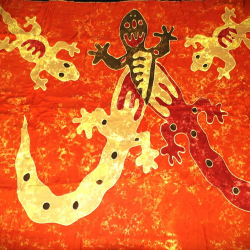 Batik Painting On Cloth Handmade Pareo Scarf Multicolor