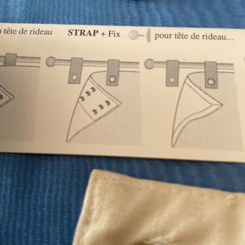 Beige fabric ties like new, set of 6 with metal fasteners