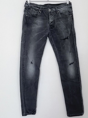 John Enzzo Jean Μαύρο Παντελόνι με σκισίματα 34 μεταχειρισμένο