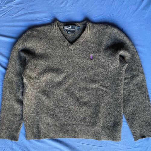 Polo Ralph Lauren gray sweater 100% sheep wool like new