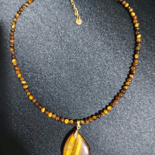 Handmade necklace tiger's eye new