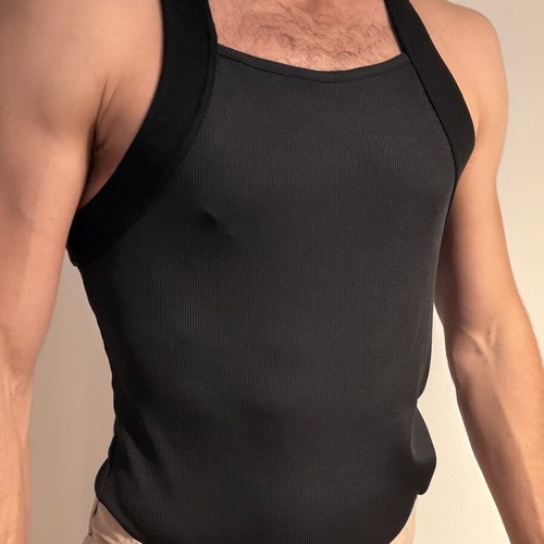 Men's Sleeveless Shirt black, size M, new