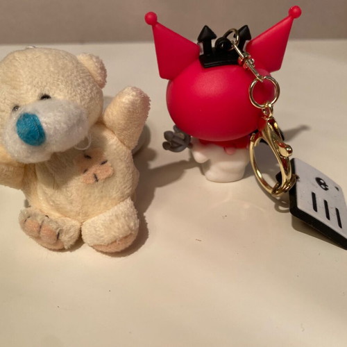 Keychain charm set for bags like new with teddy bear and devil