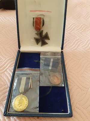 3 military medals including Iron Cross and 2 Greek medals