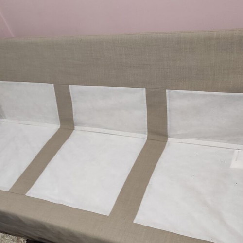 EKTORP three-seater sofa used, beige color, IKEA