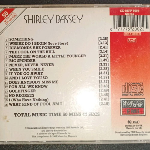 The Shirley Bassey CD used