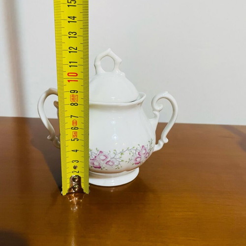 Vintage porcelain teapot, creamer and sugar bowl Bavaria style like new