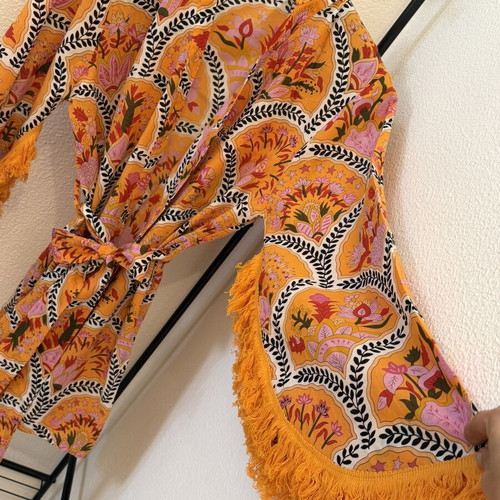 Kimono cardigan with fringes like new