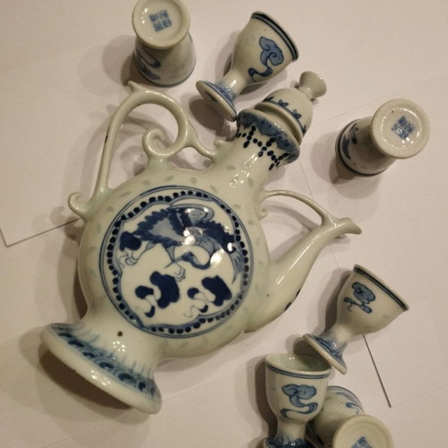 Porcelain set jug with glasses like new