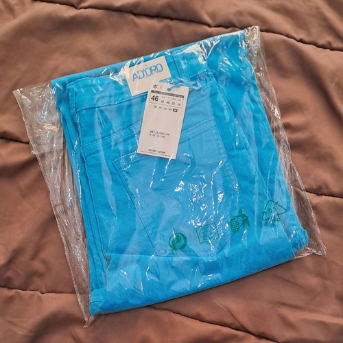 Ad'oro Denim women's jean pants new, turquoise, size 42