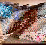 Τσάντα χειρός υφασμάτινη handbag patchwork ραμμένη στο χέρι.