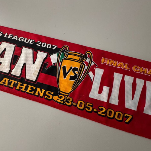 DOUBLE-SIDED SCARF Champions League Final 2007 MILAN LIVERPOOL 23/05/2007