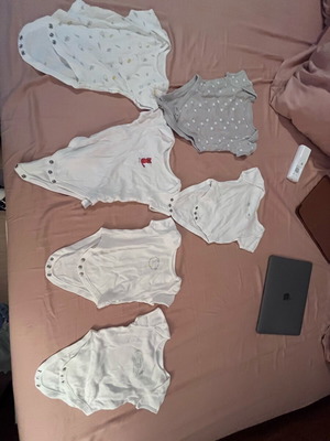 Ολόσωμα unisex 6-9 μηνών βαμβακερά σαν καινούργια, πακέτο 6