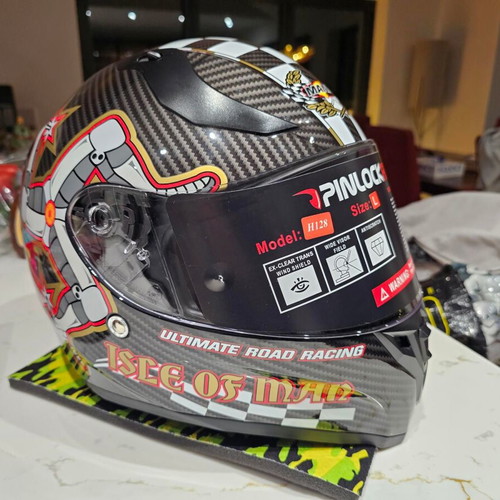 Vcan Isle of Man Road Racing Helmet with John Mc Guinness Signature new