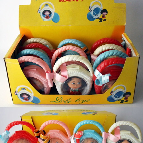 Candy Doly Toys Vintage 70's Basket Piggy Bank new, pack of 4