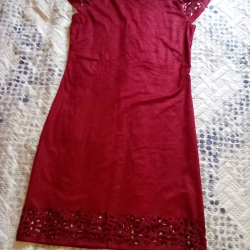 Dejavu suede dress like new, red with cutout details