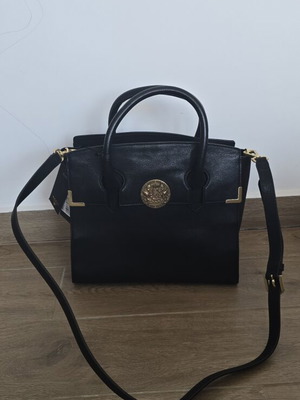Guess Atlas Satchel Leather Bag black new