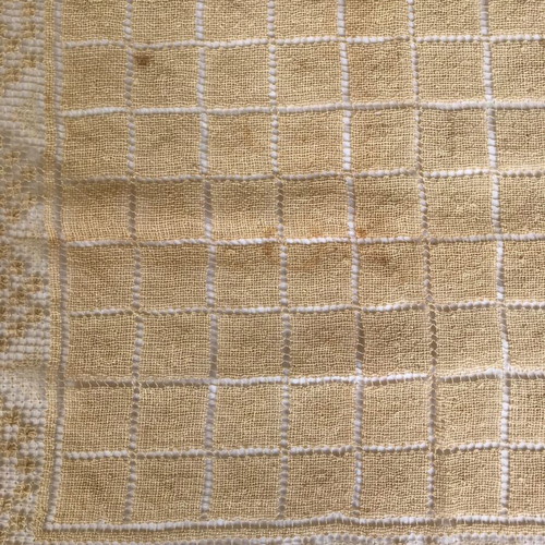 Antique embroidered tablecloth used, Venetian style