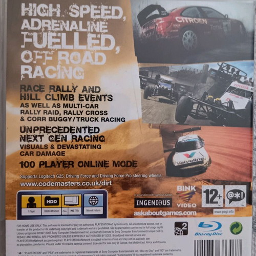 Colin McRae Dirt PS3 used with manual