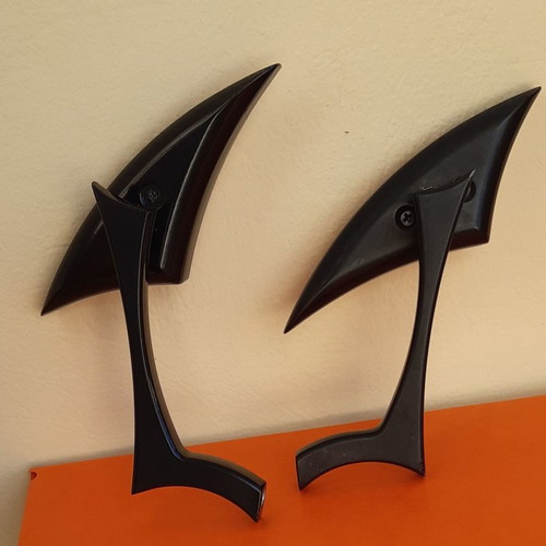 Black chopper mirrors used for Harley, Yamaha, Honda, Kawasaki, Susuki