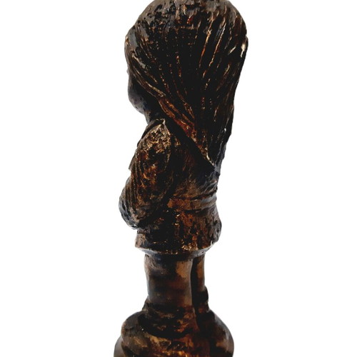 Vintage Copper Figurine Girl 16 cm 290 g with Patina