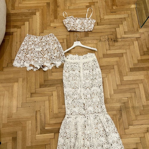 Lace set Tania Christoforatou collection new, white, 3 pieces