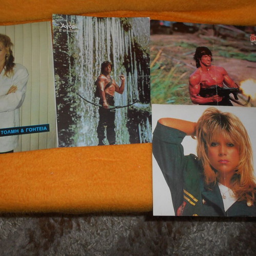 Double-sided posters used, set of 4, 21x27cm