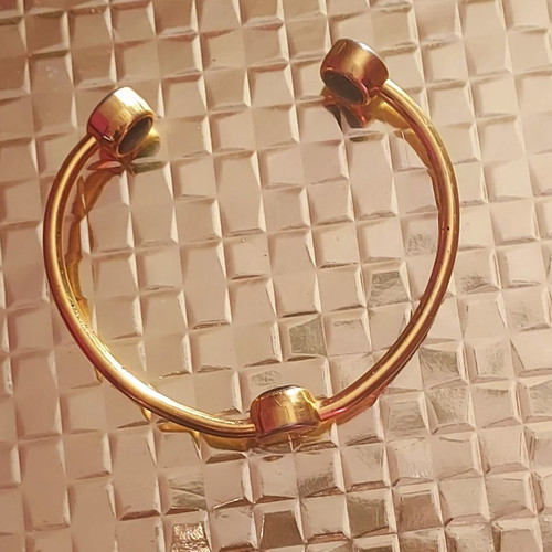 Gold bracelet used vintage 70s solid gold-plated steel