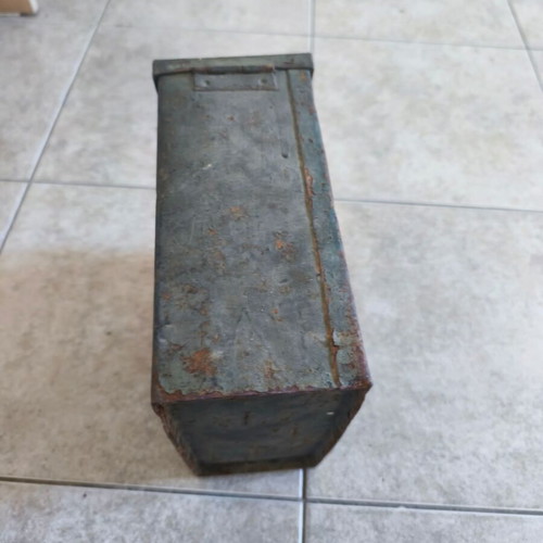 Military box used, possibly for ammunition, functional latch