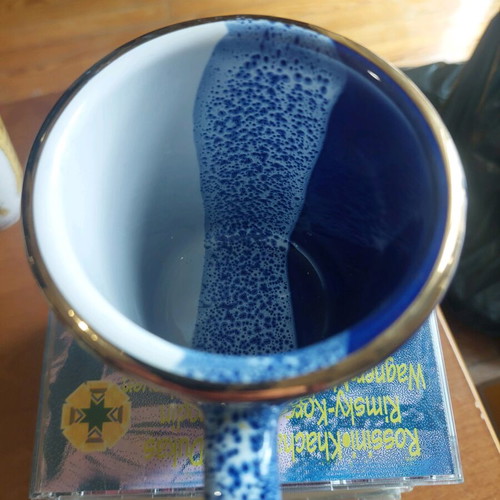 Zakynthos Porcelain Cup Mug like new with Gold Details