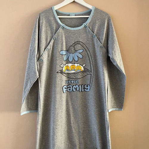 Пижама рокля за кърмачка нова, сива, размери L и XL