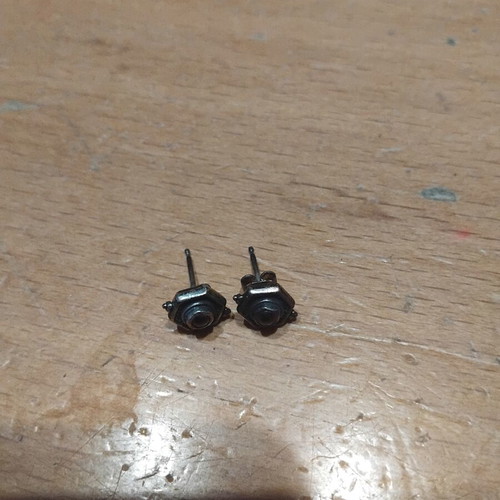 Vintage stud earrings with red stone