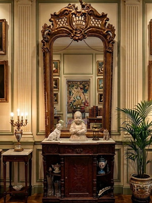 Console and large French mirror from 1920, used