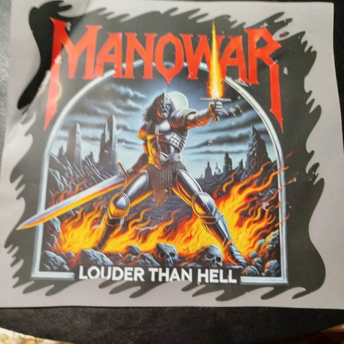 Manowar Louder Than Hell iron-on patch new 23x23 cm