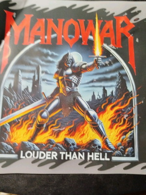 Manowar Louder Than Hell iron-on patch new 23x23 cm