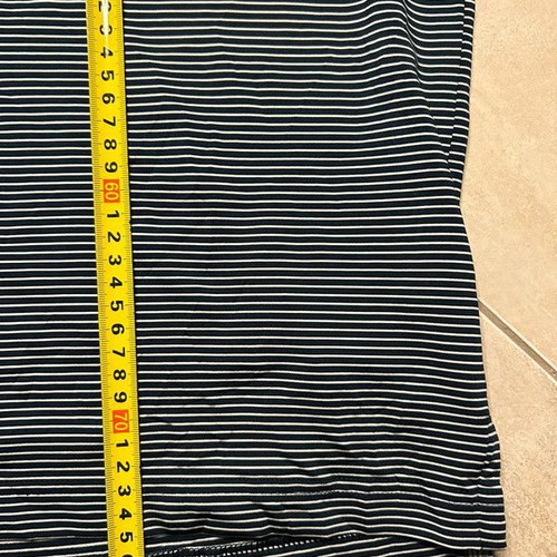 Adidas TPC Scottsdale Men's Golf Polo Shirt Large White Blue Striped Short Sleeve with Collar