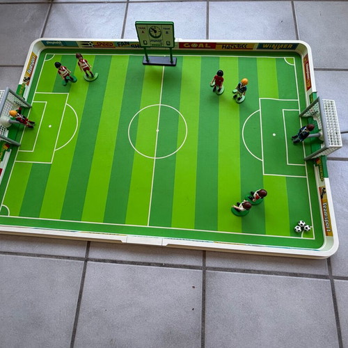 Playmobil football field toy used, authentic collectible