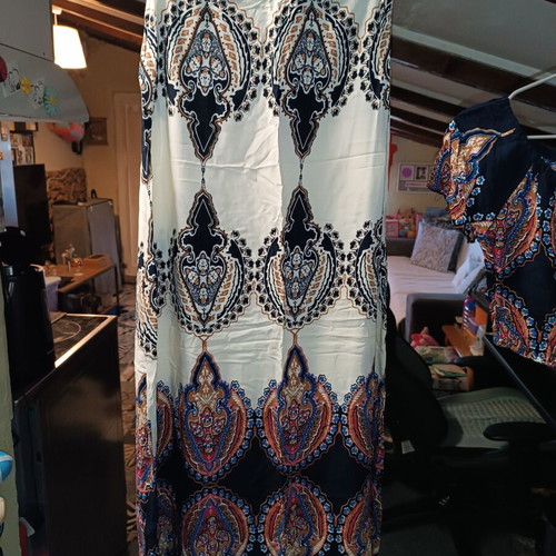 Boho women's set like new with maxi skirt and crop top