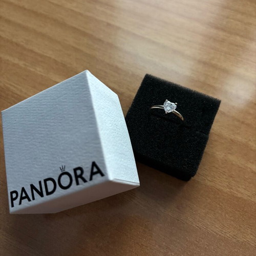 Pandora ring heart-shaped silver 925 like new