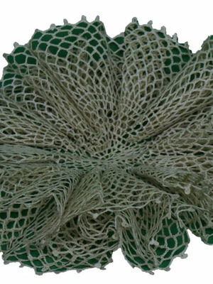 Vintage knitted doily used in seashell shape 1970s