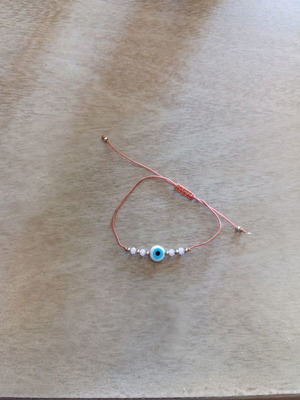 Gold and pink evil eye bracelet like new