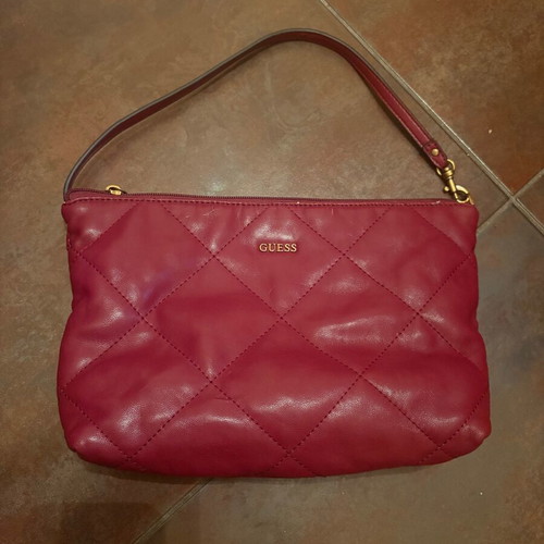 Guess shoulder bag like new, burgundy with gold details